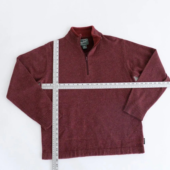 Woolrich Vintage 70% Wool Maroon Half Zip Pullover Sweater Medium - Picture 10 of 10